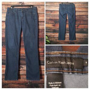 Calvin Klein Jeans Size 8 Slim Straight Stretch Dark Blue Denim